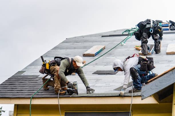 Professional Storm Damage Roof Repair technician working in Hadley, NY